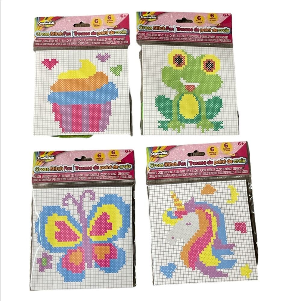 Cross Stitching Activities 4 Piece Animals And Cupcake